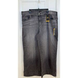 NWT Lee Legendary Plus High-Rise Trouser Jeans 22W Petite Dark Wash Wide Leg